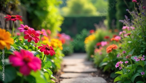 A charming  compact garden bursting with vibrant flowers and lush greenery  perfect for a small urban space Ideal for a single homeowner or renter with limited outdoor area   soil  cacti