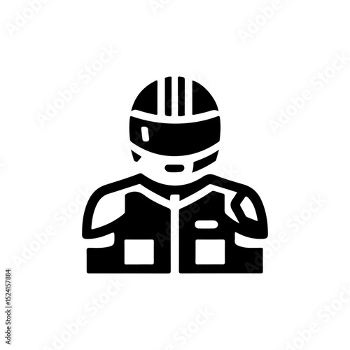 Tableau sur toile Vector Illustration of Motorcycle Driver
