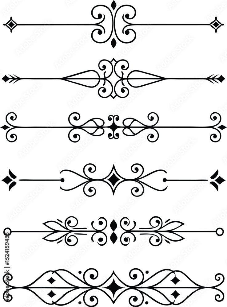 Fototapeta premium Elegant Decorative Flourish Dividers