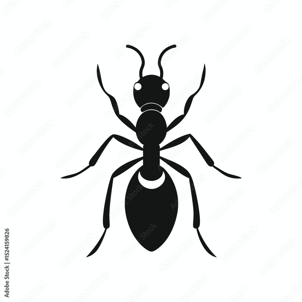 silhouette vector icon of Ant on white background in Adobe Illustrator Artwork silhouette vector icon of Ant on white background in Adobe Illustrator Artwork