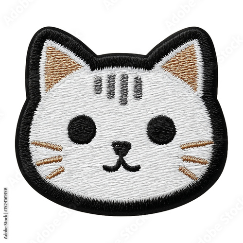Kawaii embroidered cat face patch