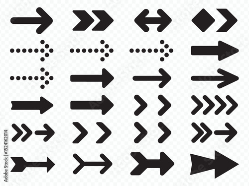Simple directional arrows set Vector