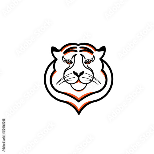 
tiger head logo design brand or company name symbol