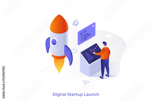 Business Isometric Vector Illustration With Characters