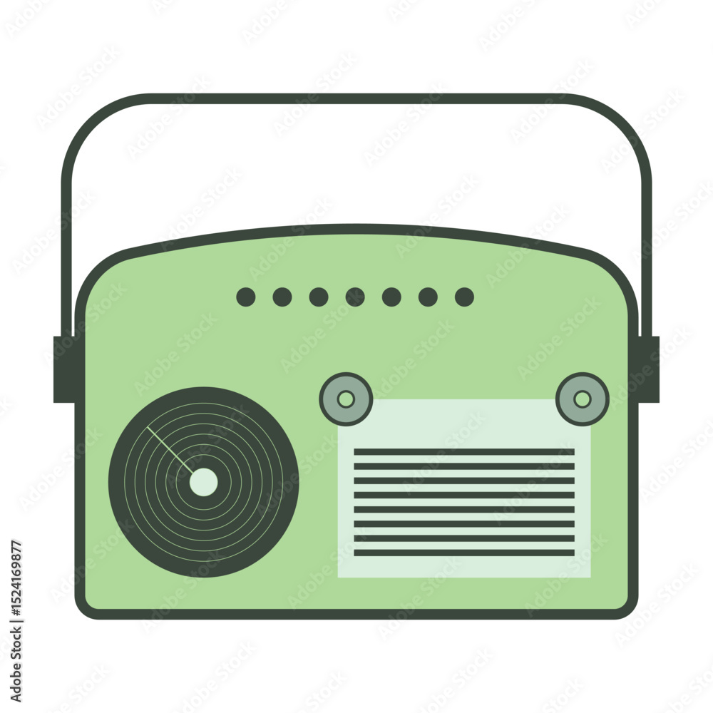 Fototapeta premium Retro electronic devices and vintage communication tools icons