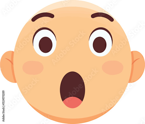 Astonished Face Emoji Vector Illustration of a Surprised Expression