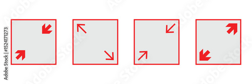 Arrow zoom icon. Resize Arrows vector icon
