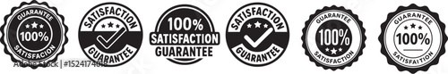 Collection of 100% Satisfaction vector icon set