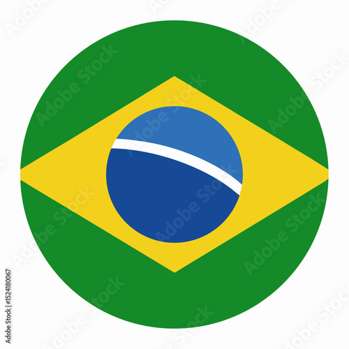 Brazil Flag in Circular Shape – National Emblem Vector