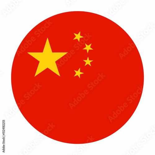 China Flag in Circular Shape – National Emblem Vector