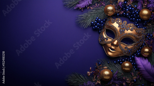 carnival mask on blue background