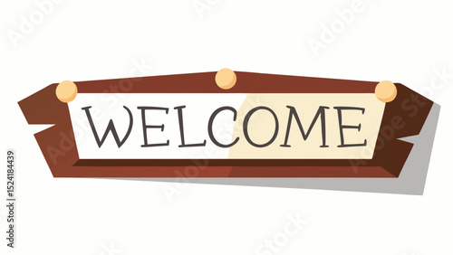 Welcome sign in wood style with rustic lettering for decoration  