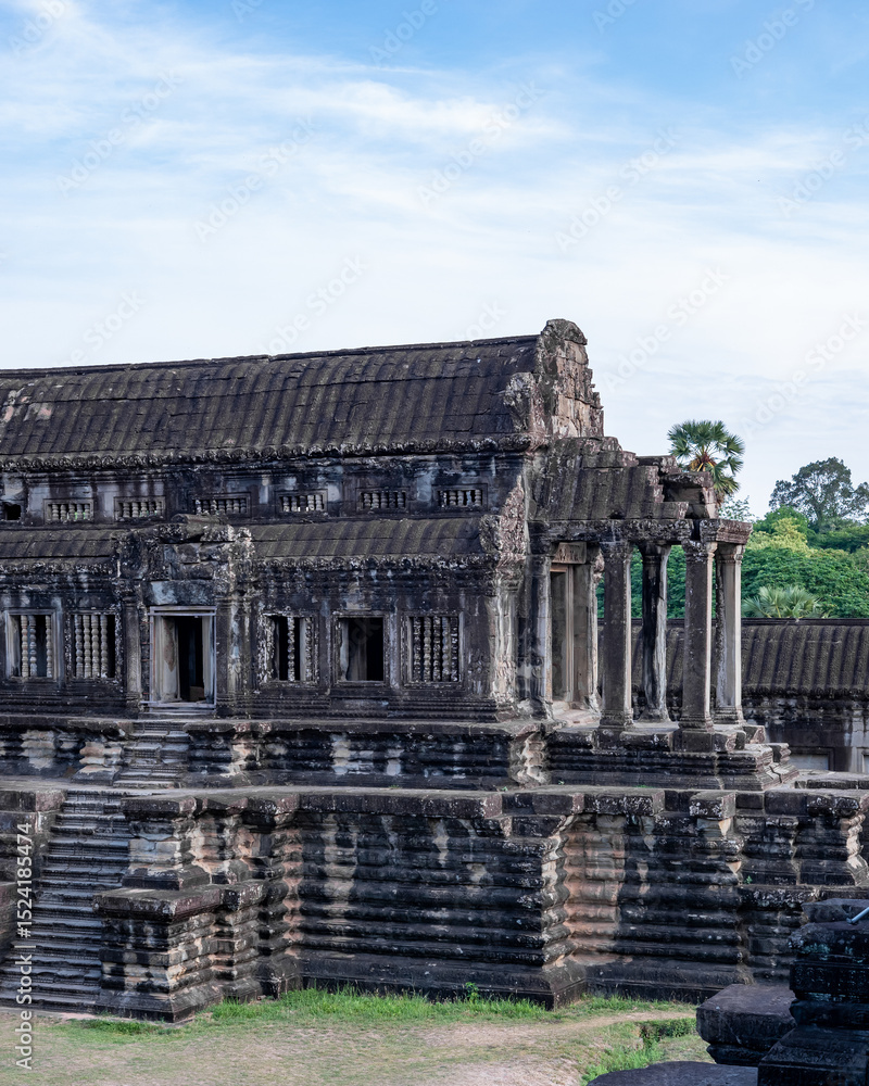 Fototapeta premium Ancient temples of the abandoned city of Angkor, near the city of Siem Reap, Cambodia