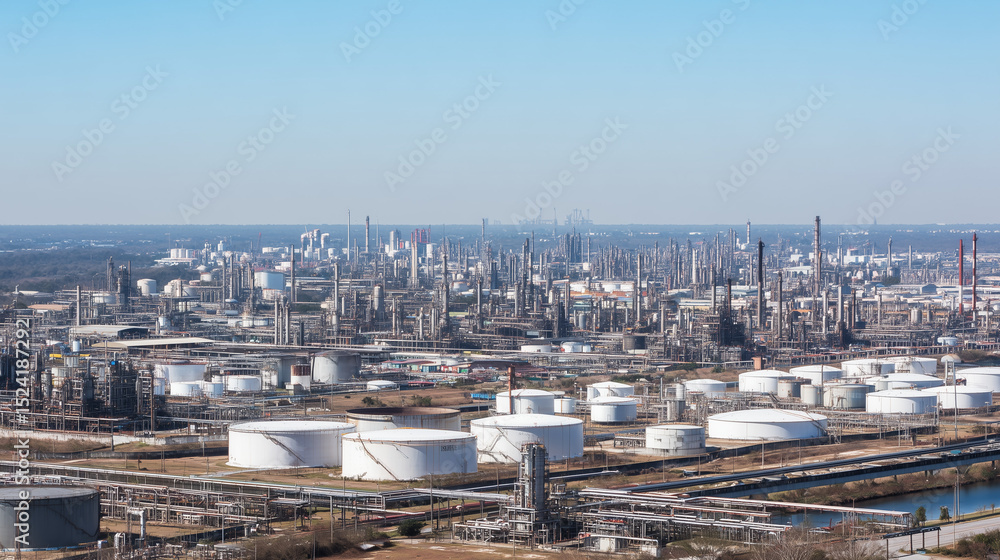 Obraz premium refinery, industrial, plant, aerial, infrastructure, energy, production, facility, manufacturing, oil, gas, chemical, pipes, tanks, equipment, construction, engineering, technology, logistics, operati