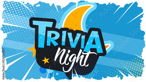Trivia night — colorful banner, poster — vector illustration	