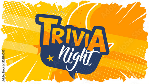 Trivia night — colorful banner, poster — vector illustration	