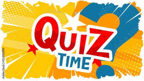 Quiz Time — poster, template, banner — vector illustration