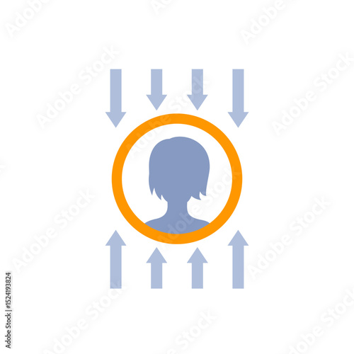 social pressure icon with a woman