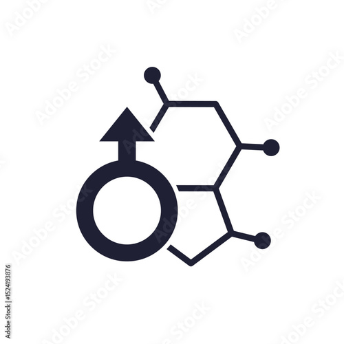 testosterone therapy icon, TRT pictogram on white