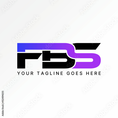 Logo design graphic concept creative premium vector stock image top sell initial FBS font connected strong sport club gym fitness identity tech brand