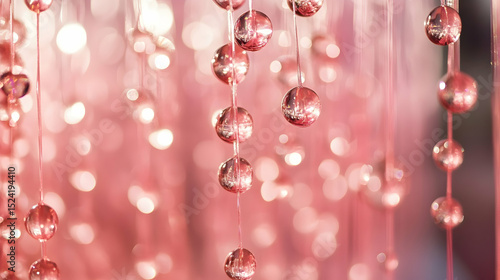 Quadro su tela Long line of pink glass beads hun  241D0