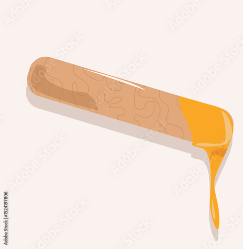 Waxing spatula. Wax therapy stick icon cartoon vector. Aroma candle