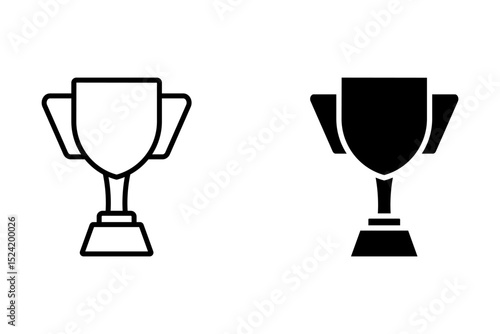 Award winner black icon design. Champion sign. Leadership happy successful. Victory prize tropy graphic design symbol. Vector illustration.	

