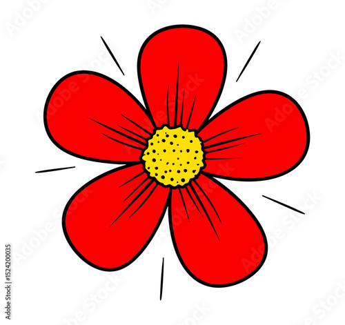 Czerwony kwiatek ilustracja