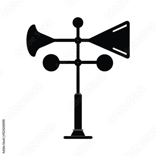 Black Anemometer Vector illustration
