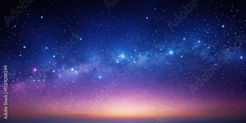 Mysterious night sky with a dark blue purple gradient background and stars twinkling in the distance, purple gradient, celestial