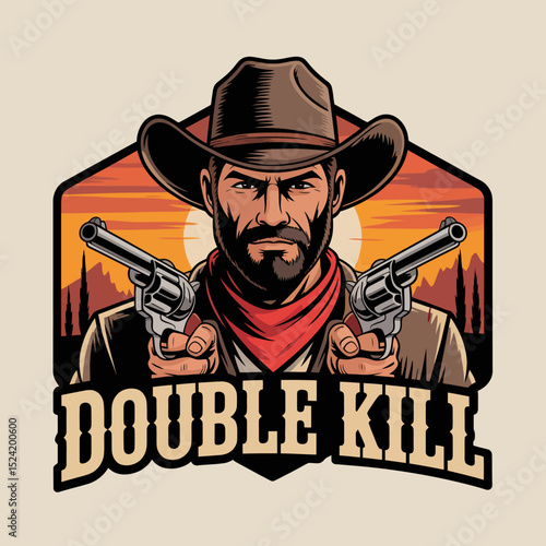 Cowboy Gunslinger Double Kill Design