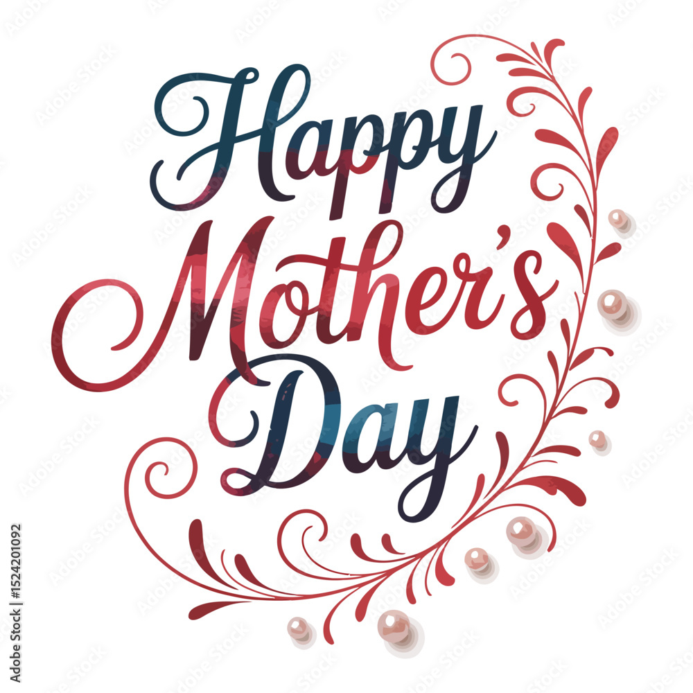 Obraz premium Elegant Happy Mother's Day Typography – Calligraphy Vector for T-Shirt Design
