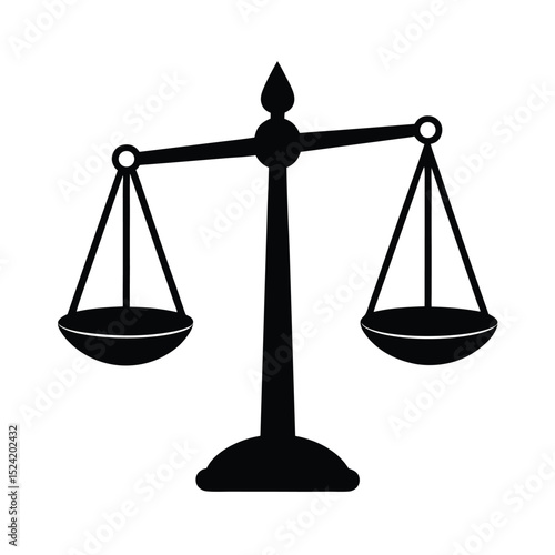 Black Balance Scale Vector illustration