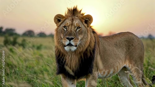 Wallpaper Mural araffe standing in a field with a sunset in the background Torontodigital.ca