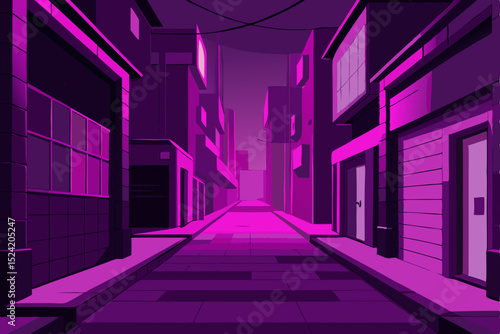 narrow street in night