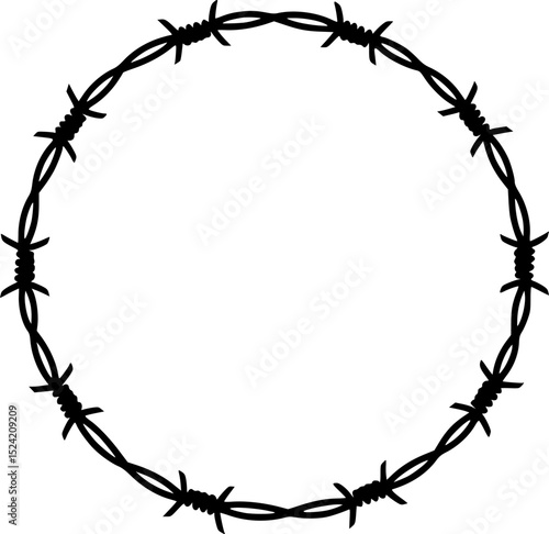 security protection wire rounded barbed silhouette,protection wire rounded silhouette vector
