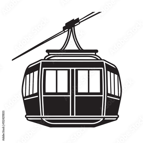 vector-of-silhouette-of-cable-car-on-the-white-bac.eps