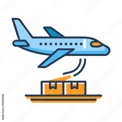 Airplane taking off for cargo transport
