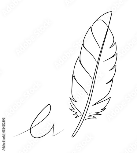 Piszące pióro ilustracja