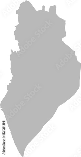 Perlis, Malaysia – administrative vector map with level 2 district boundaries (Web Mercator projection, PPT-compatible & fully editable)