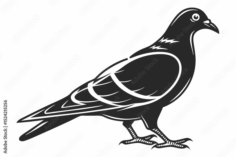 Fototapeta premium pigeon sihouette black vector
