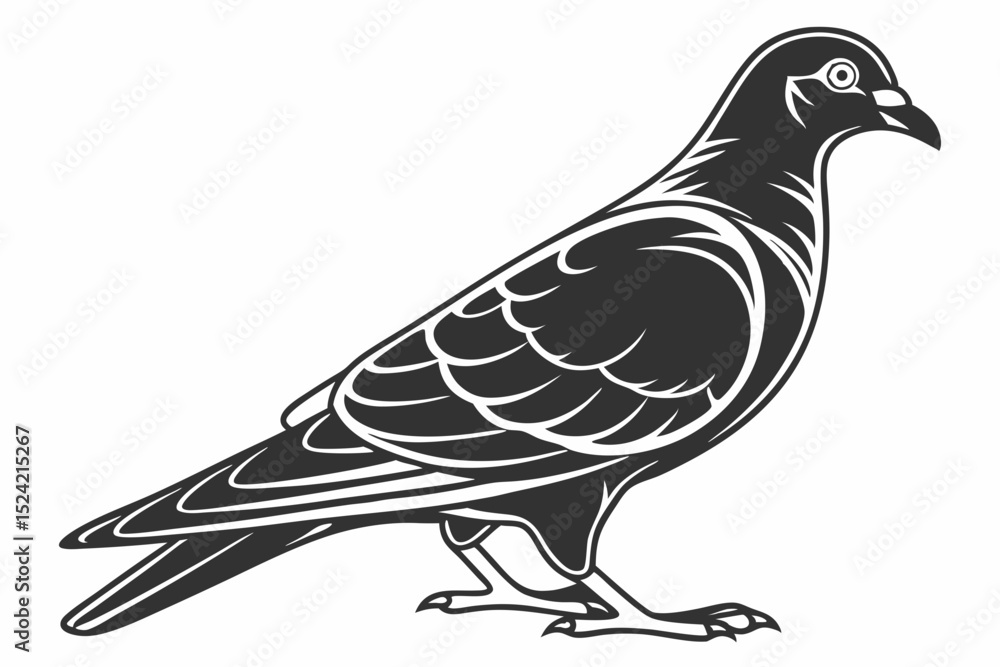 Fototapeta premium pigeon sihouette black vector