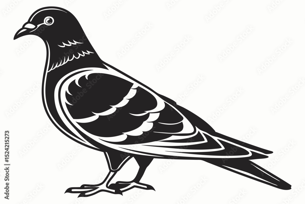 Fototapeta premium pigeon sihouette black vector