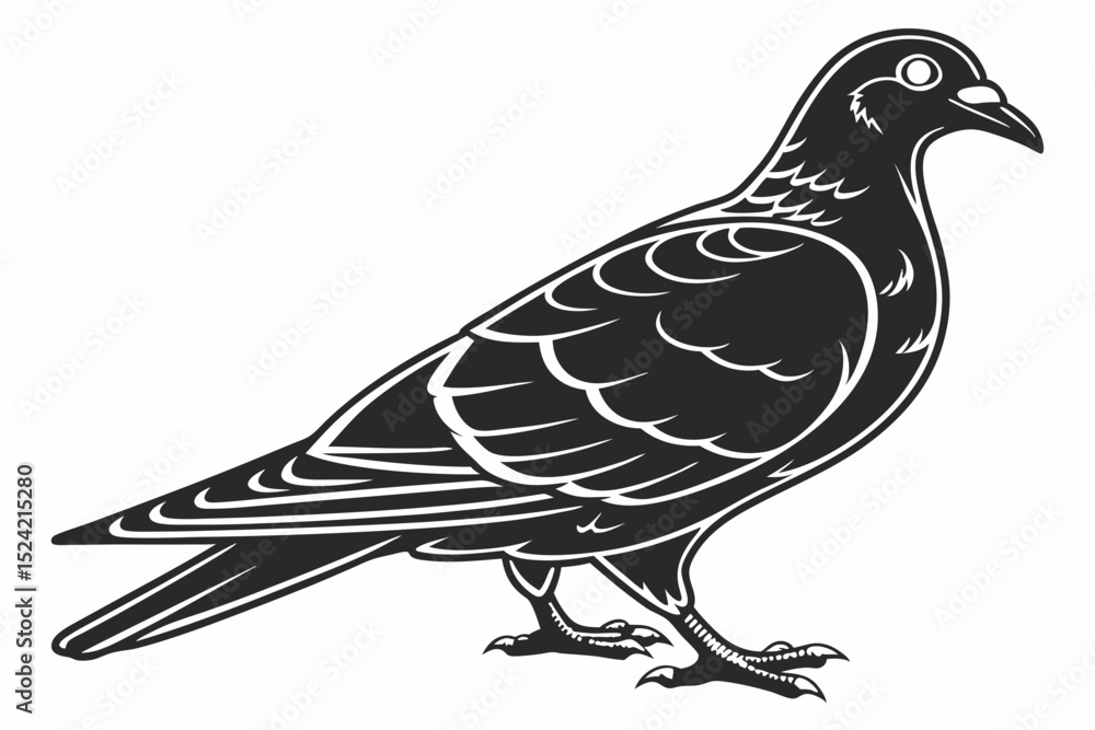 Obraz premium pigeon sihouette black vector
