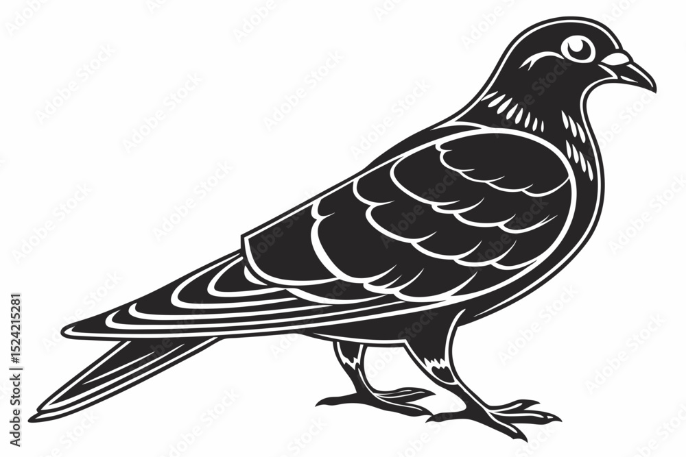 Obraz premium pigeon sihouette black vector