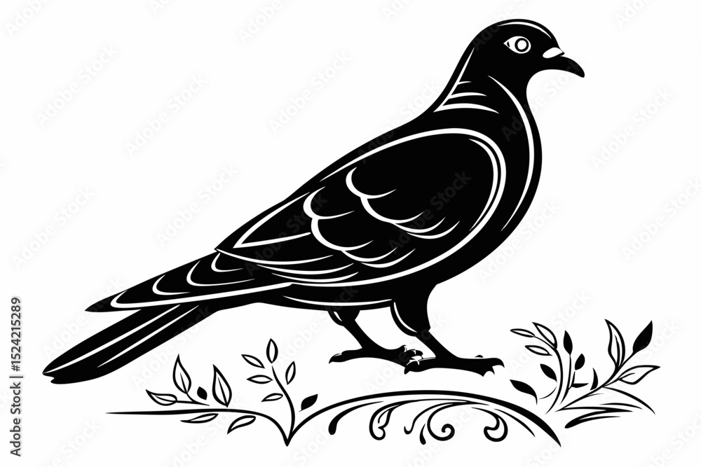 Fototapeta premium pigeon sihouette black vector