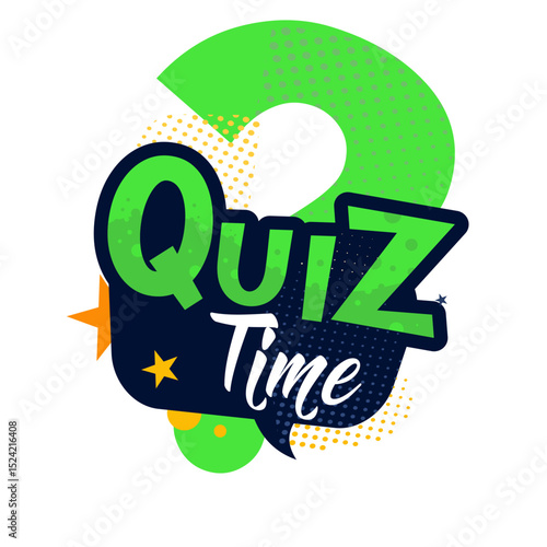 Quiz time — isolated badge, sticker — vector illustration
