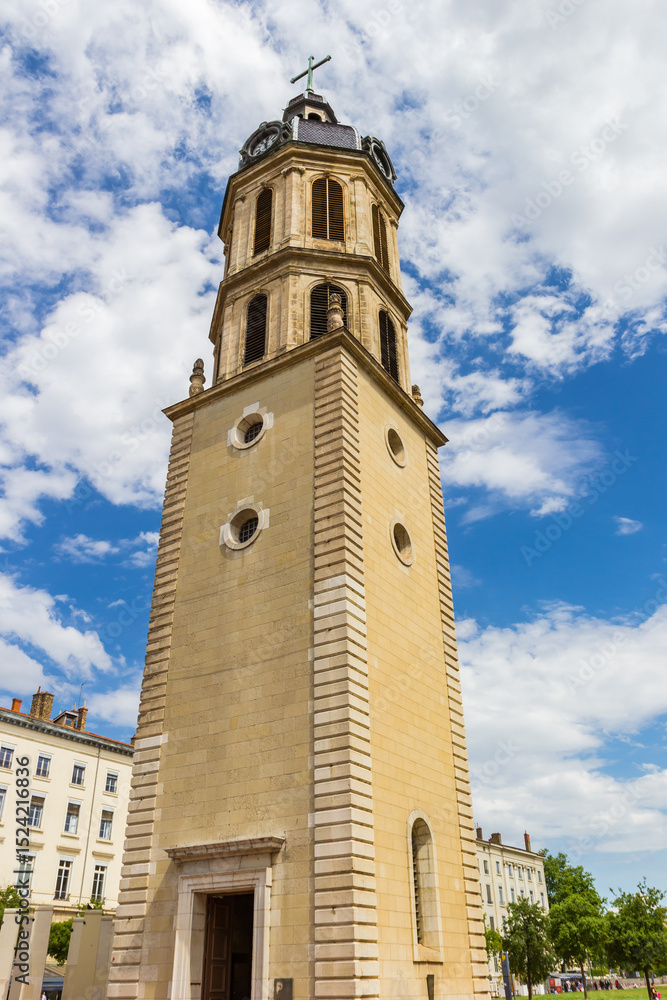 Obraz premium Clocher de la Charite on the Antonin Poncet in Lyon, France