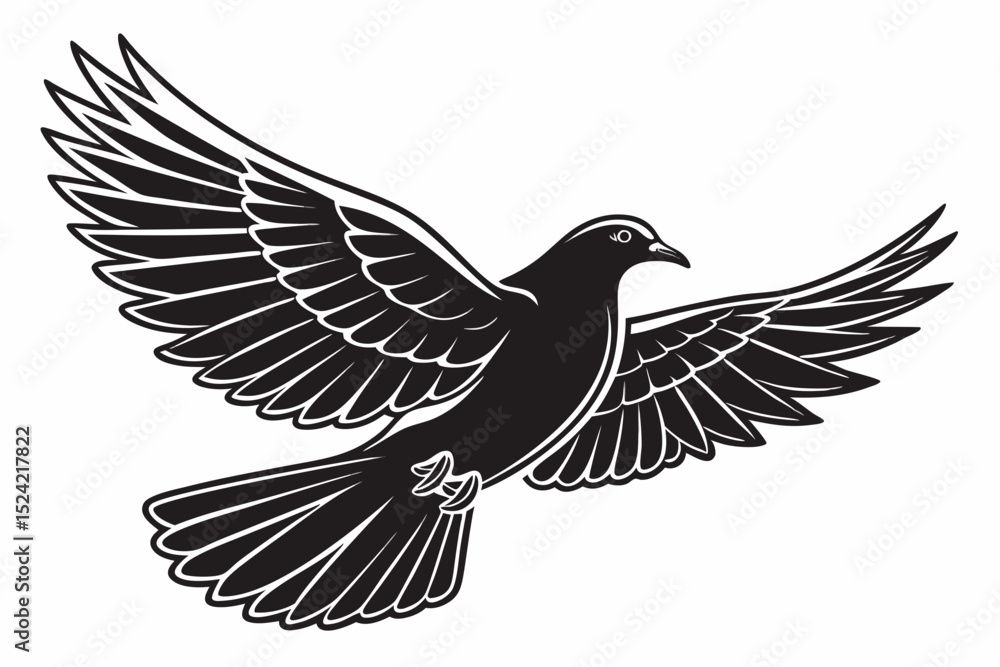 dove bird sihouette black vector dove bird sihouette black vector