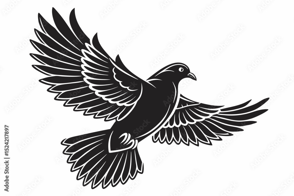 Fototapeta premium dove bird sihouette black vector